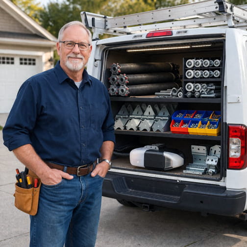 Garage door repair truck equipment Danville
